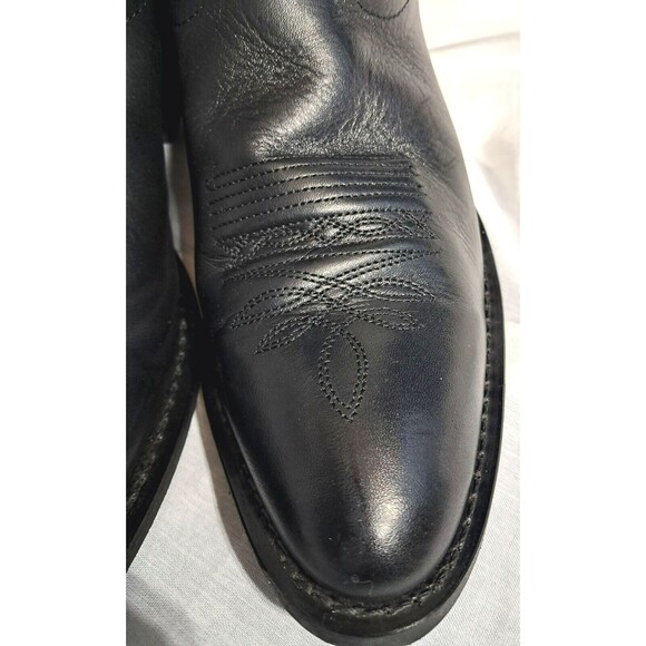 Smoky Mountain Mens Pull On Denver Cowboy Black Leather Boot Size 10  4032 - Picture 5 of 12